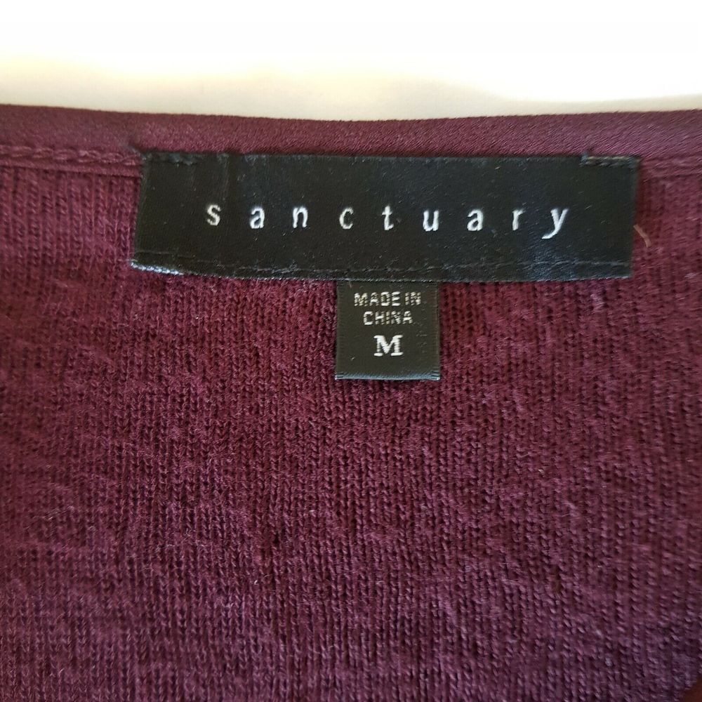 Sanctuary Hanna Blouse Split Neck Knit Top Size Medium Long Sleeve Dressy Boho - Picture 6 of 15